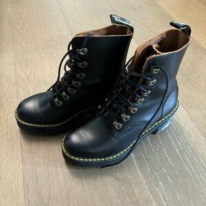 Dr. Martens Leona Women’s Black Heeled Boots Size 6